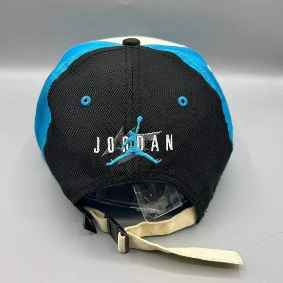 Air Jordan 5 Panel Hat Men White Blue Embroidered Jumpman Strap Back Cap